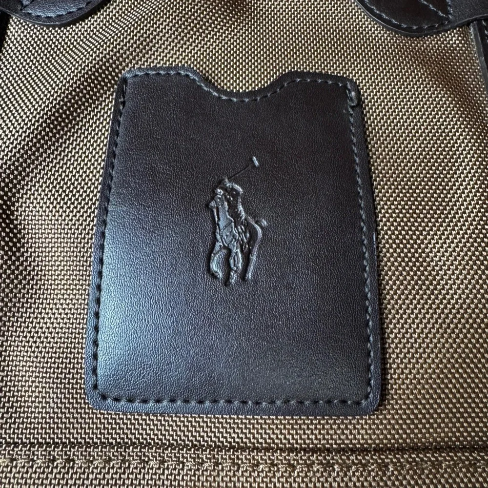 Vintage Polo Ralph Lauren Canvas Brown Leather Duffle Bag Weekender Travel Bag